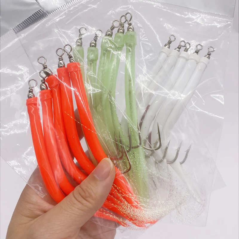 1/5Pcs CodfishFishing Eel Tube - مراجعة Fishing Hook Offset وسعره