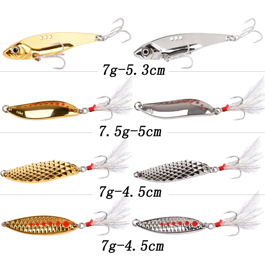 8PCS/Set Lure Metal Spinner Sp - مراجعة Fishing Hook Treble وسعره