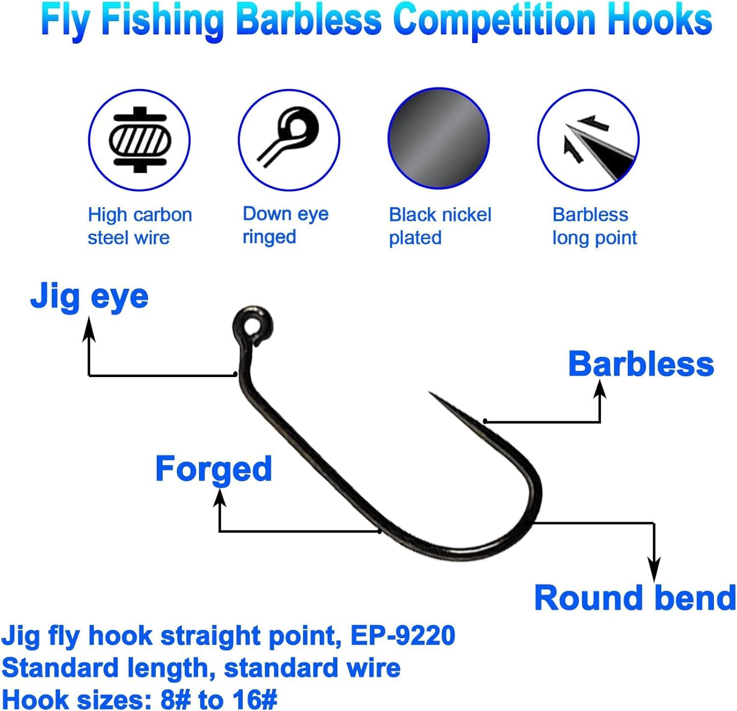 Aventik Eupheng 100PCS Competi - مراجعة Fishing Hook Barbless وسعره