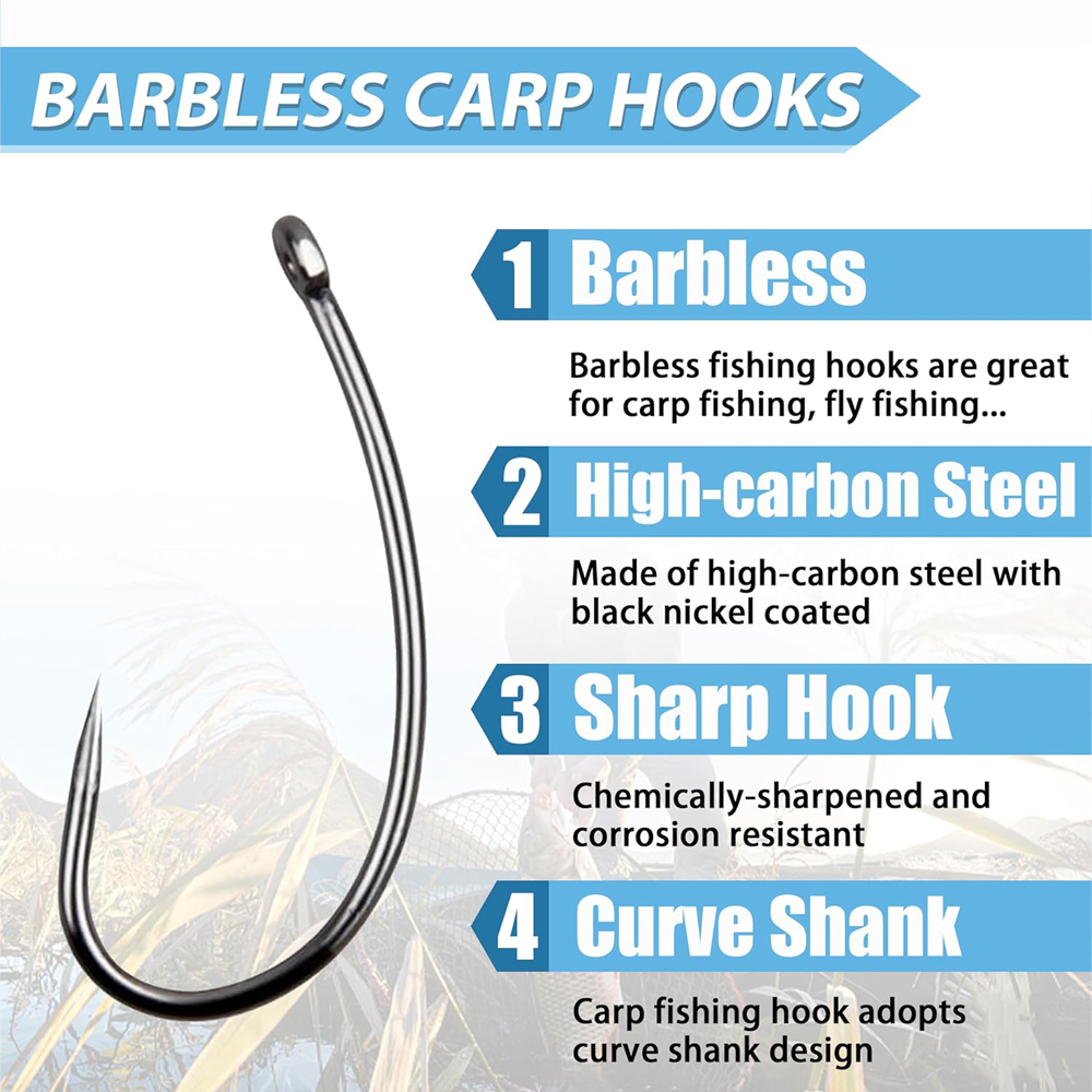 180PCS Barbless Fishing Hooks  - مراجعة Fishing Hook Circle وسعره