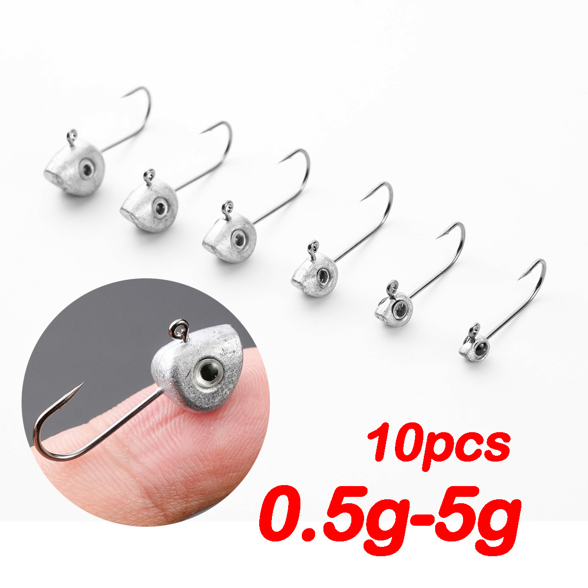 10pcs Mini Jig Head Hook 3D Ey - مراجعة Fishing Hook Offset وسعره