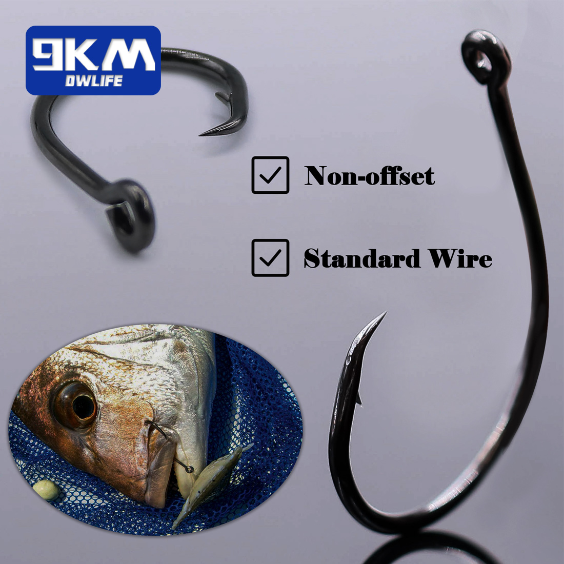 9KM 25-50Pcs Inline Wide Gap C - مراجعة Fishing Hook Circle وسعره