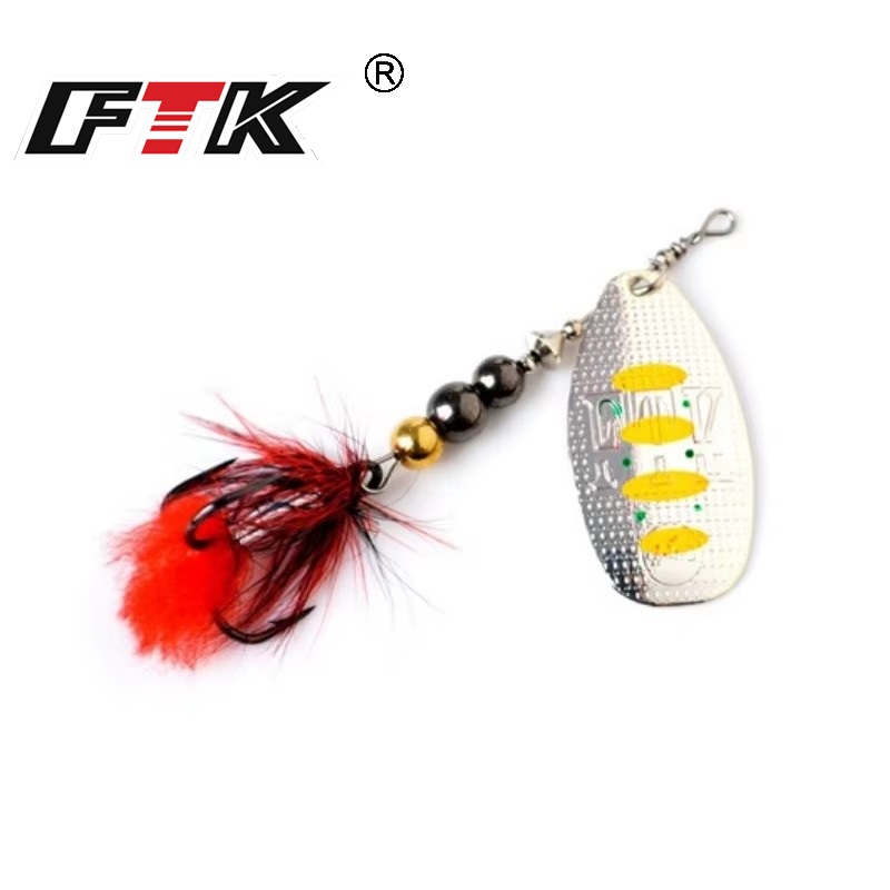 FTK Metal Fishing Lure Spinner - مراجعة Fishing Hook Treble وسعره