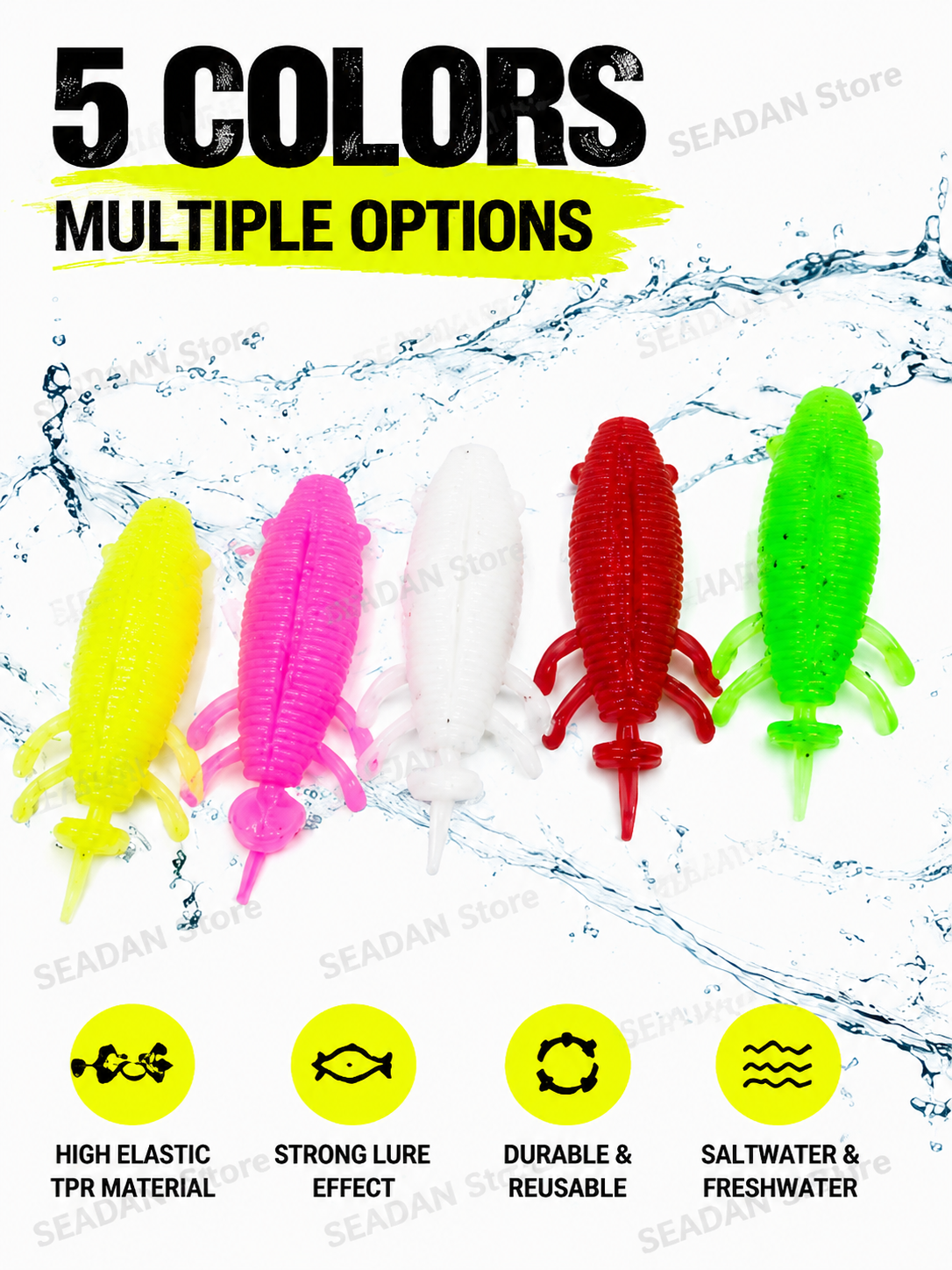 5pcs Floating Soft Frog Lure T - مراجعة Fishing Hook Weedless وسعره