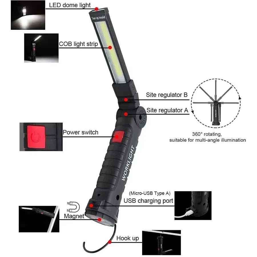 Rechargeable Magnetic Work Lig - مراجعة Fishing Hook وسعره