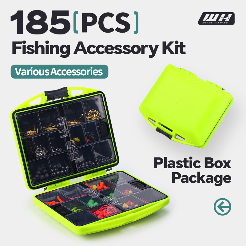 WEIHE 185pcs fishing accessori - مراجعة Fishing Hook Box وسعره