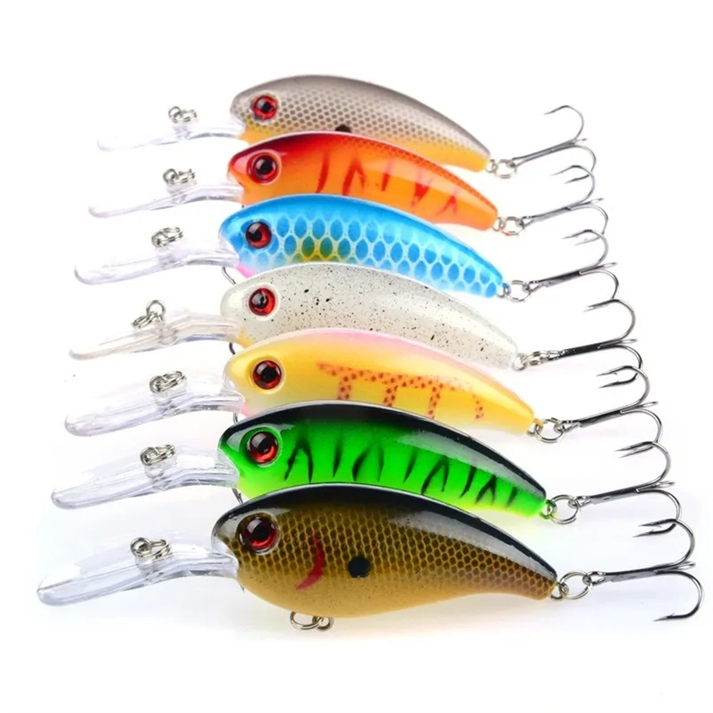 7Pcs Crankbait Fishing Lure Fl - مراجعة Fishing Hook Treble وسعره