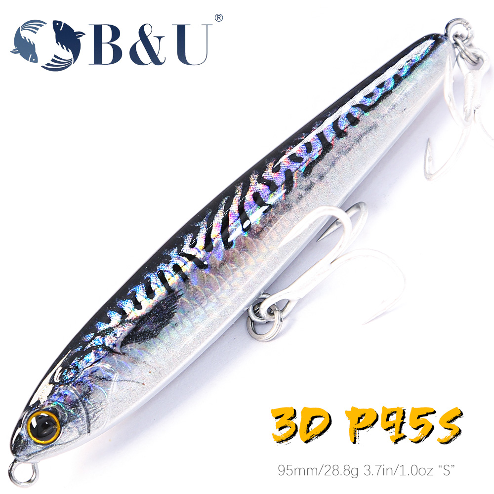 B&U Sinking Pencil Fishing Lur - مراجعة Fishing Hook Treble وسعره