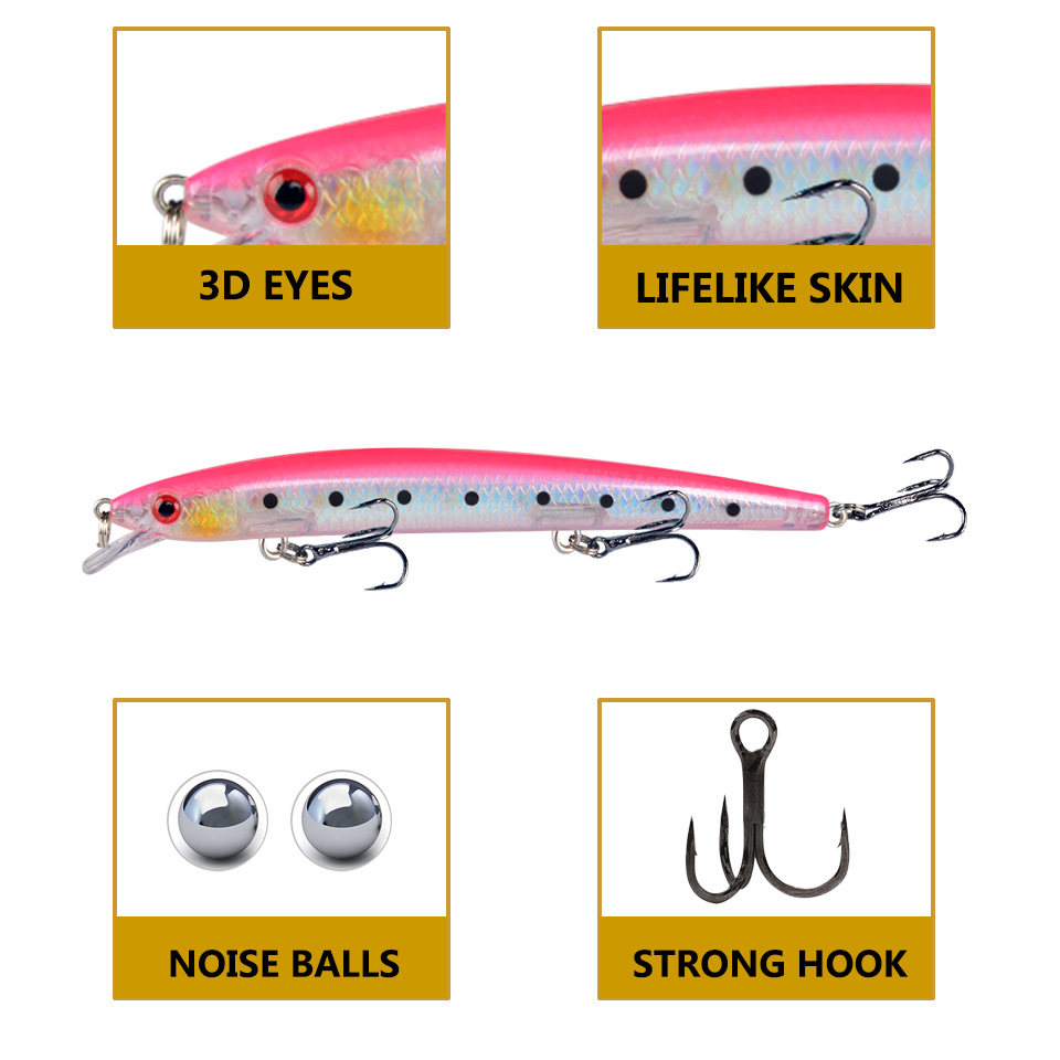 Minnow Fishing Lure 13.5cm 15. - مراجعة Fishing Hook Treble وسعره