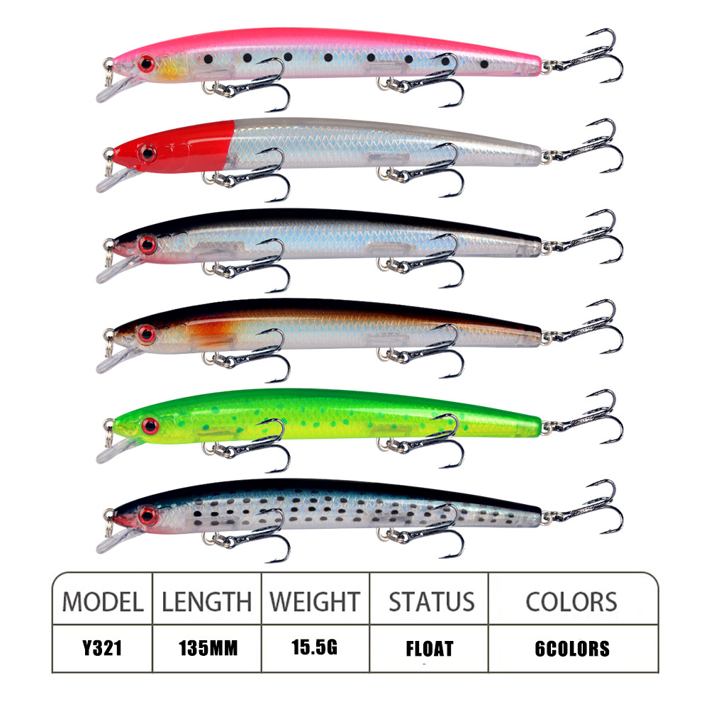 Minnow Fishing Lure 13.5cm 15. - مراجعة Fishing Hook Treble وسعره