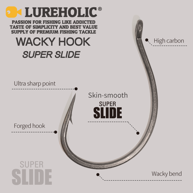 LUREHOLIC PTFE Super Slide Wac - مراجعة Fishing Hook Barbless وسعره