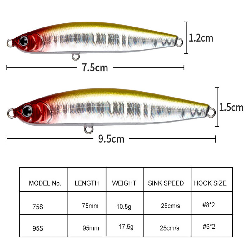 Water Sniper 10.5g 75mm Jerk P - مراجعة Fishing Hook Treble وسعره