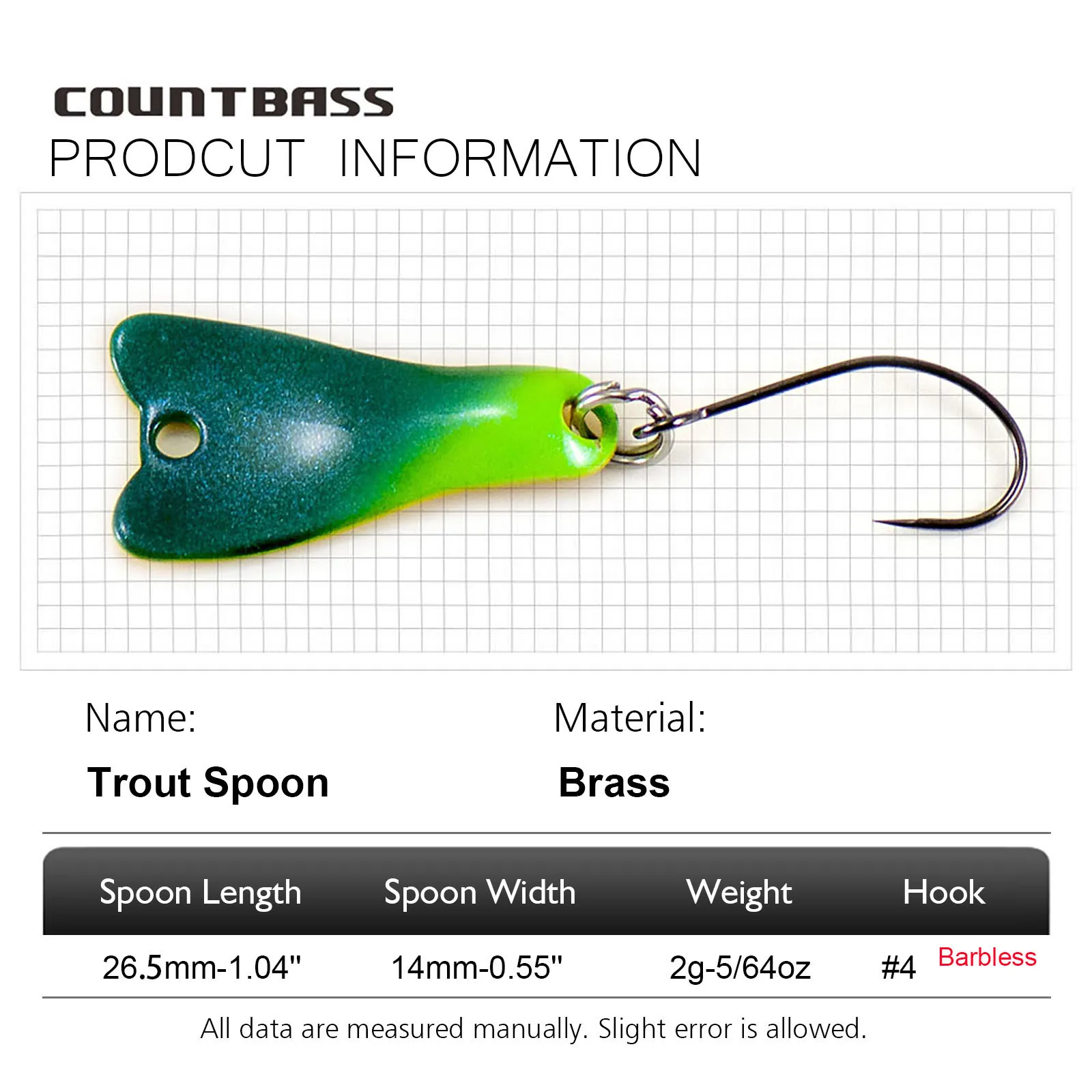 COUNTBASS 5/64oz 2g Casting Sp - مراجعة Fishing Hook Barbless وسعره