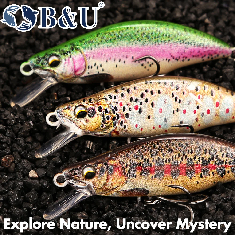 B&U Trout Pattern Hard Bait Si - مراجعة Fishing Hook Treble وسعره