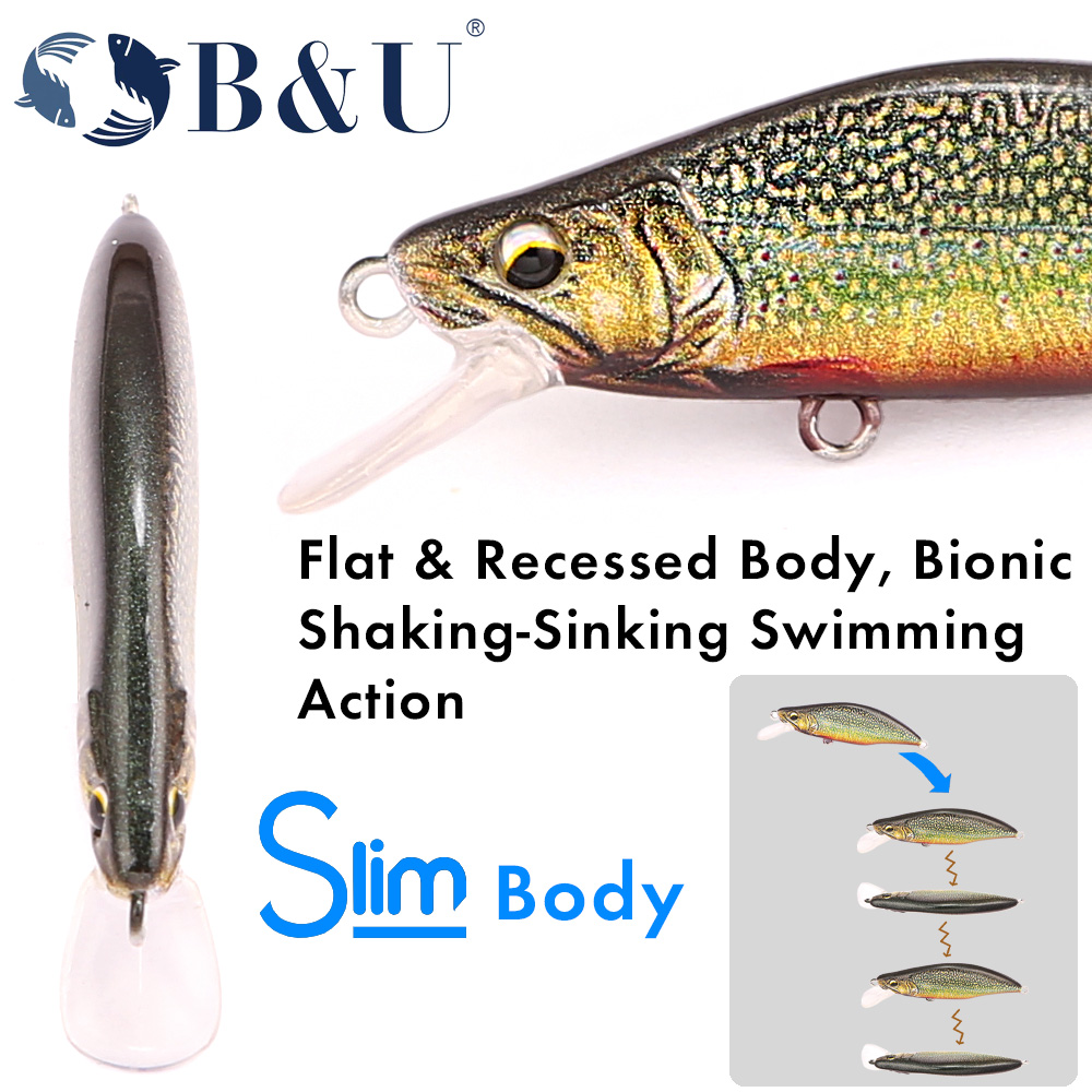 B&U Trout Pattern Hard Bait Si - مراجعة Fishing Hook Treble وسعره