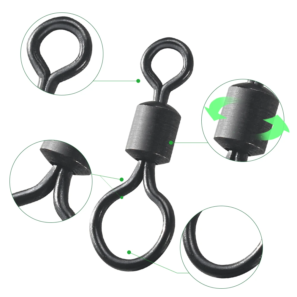 100pcs Carp Fishing Swivel Big - مراجعة Fishing Hook Size وسعره