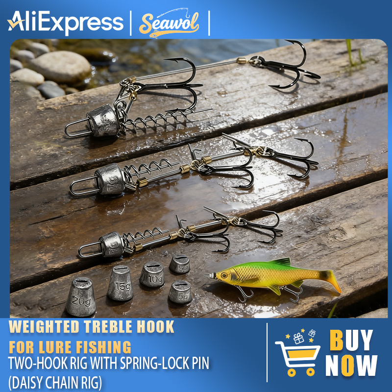 Fishing Hook Rigs Steel Leader - مراجعة Fishing Hook Treble وسعره