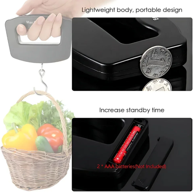 50kg/10g Travel Luggage Scale  - مراجعة Fishing Hook وسعره
