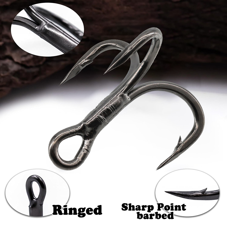 6X Fishing Treble Hook 10Pcs T - مراجعة Fishing Hook Barbless وسعره