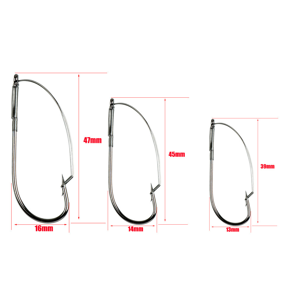 10Pcs/box Fishing Wacky Weedle - مراجعة Fishing Hook Weedless وسعره