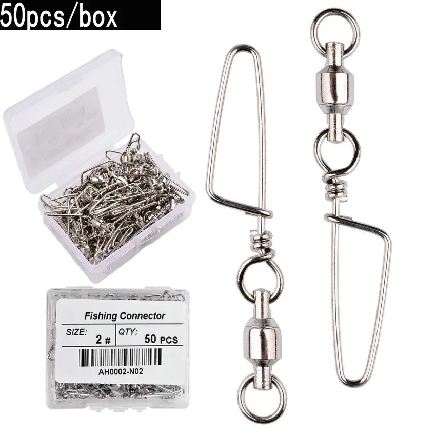 50pcs Fishing Ball Bearing Swi - مراجعة Fishing Hook Stainless Steel وسعره