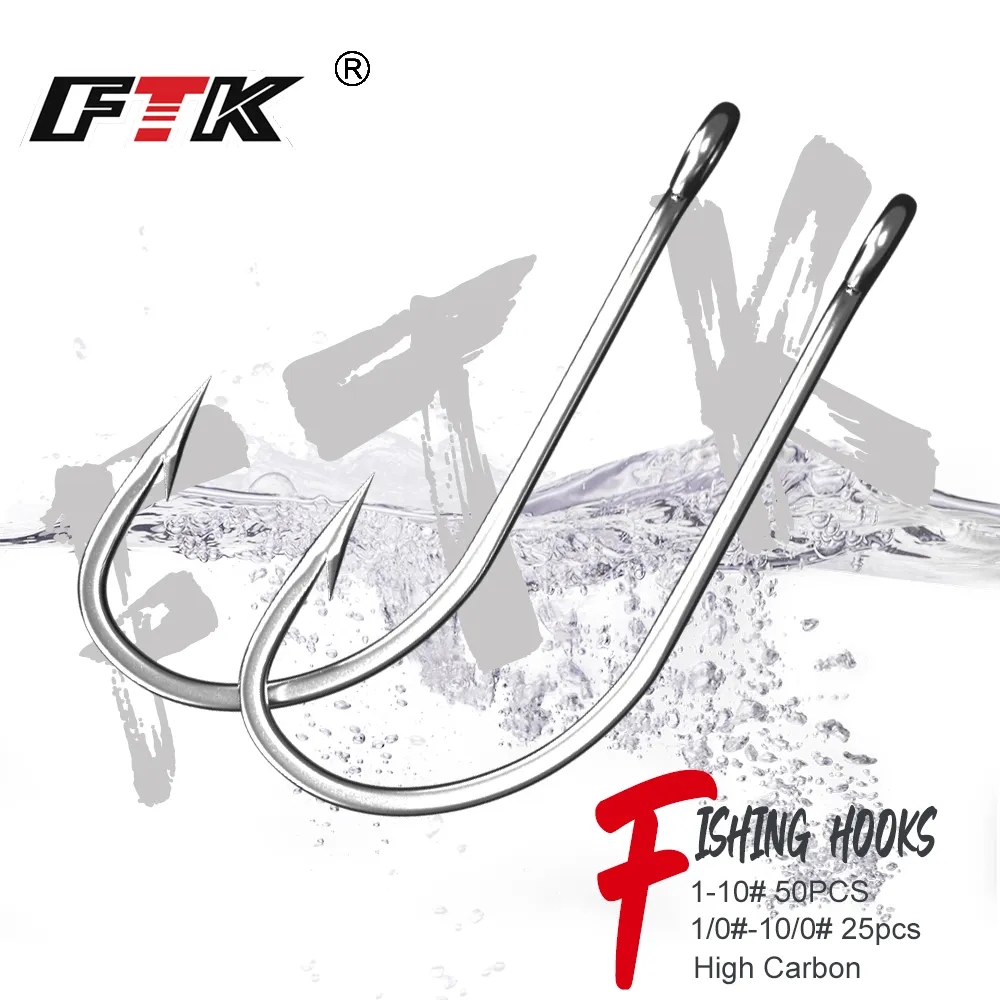 FTK Fishing Hooks 1-10#50PCS 1 - مراجعة Fishing Hook Offset وسعره