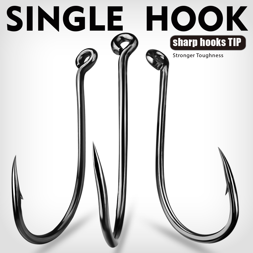 KATYUSHA  100PCS J Hooks 1/0-2 - مراجعة Fishing Hook Barbless وسعره