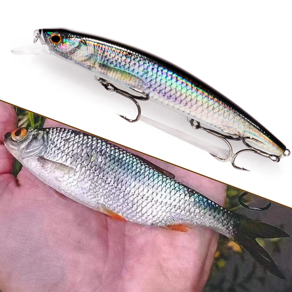 GOBAIT Floating Minnow 14cm 24 - مراجعة Fishing Hook Treble وسعره